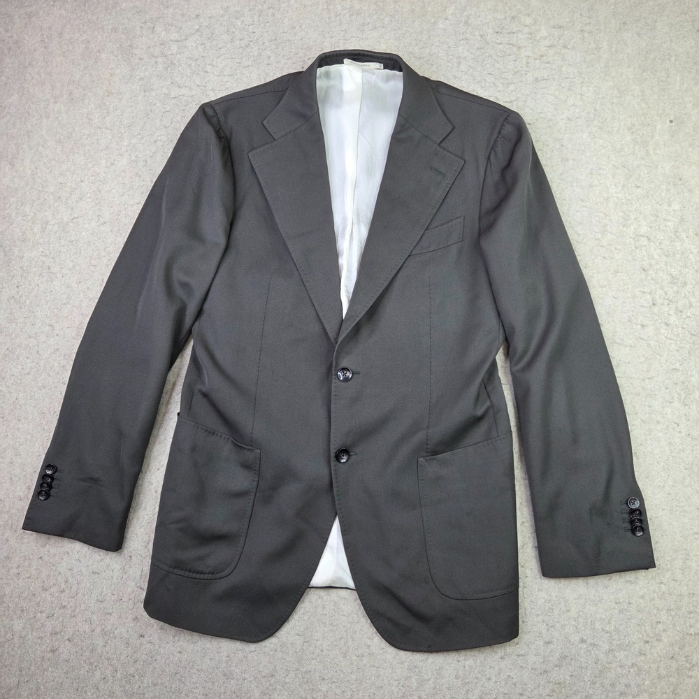 SuitSupply E Thomas Super 130s 44L Pure Wool Dark Green 2 Button Havana Patch